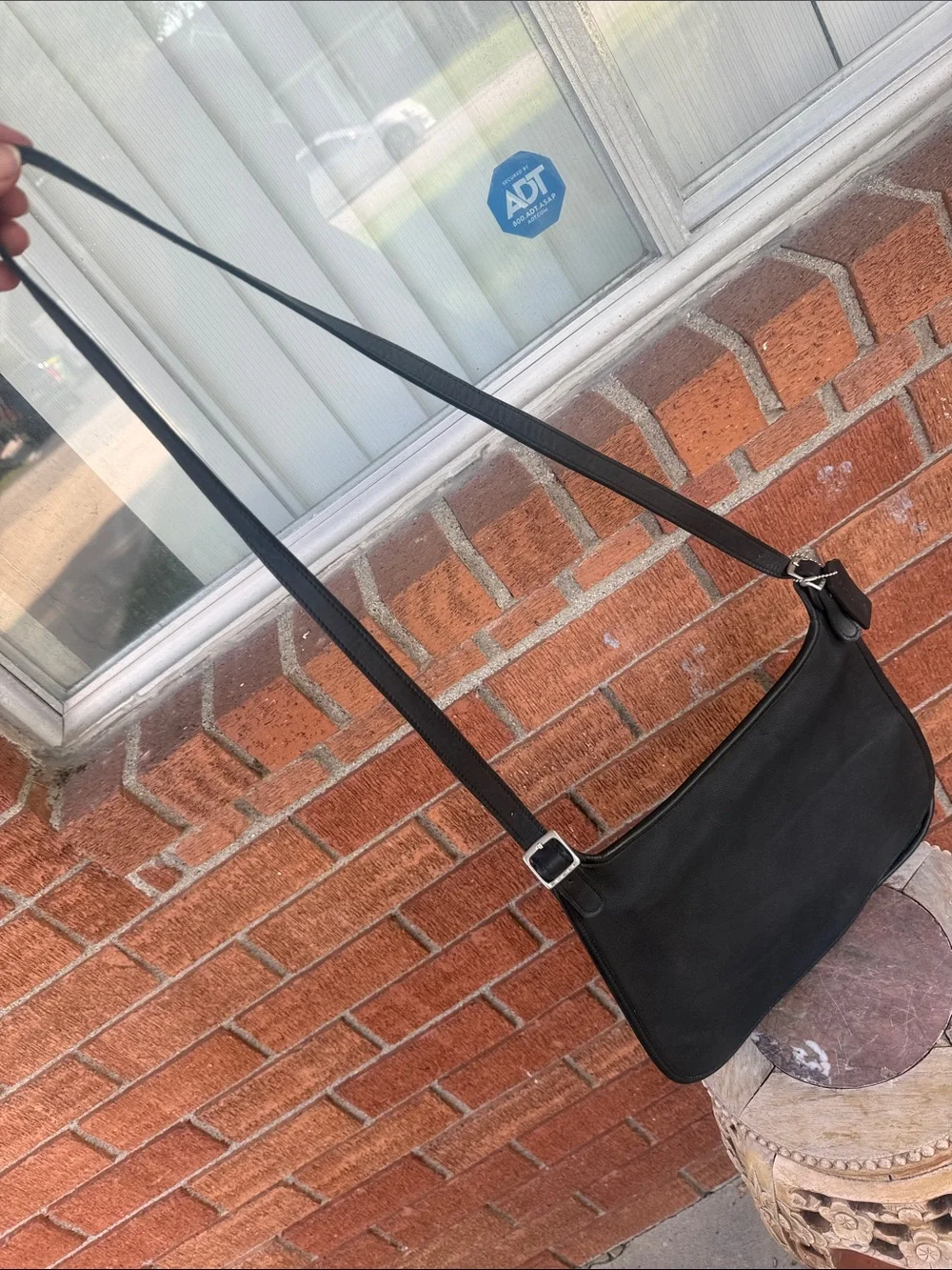 🖤Vintage Authentic Coach Black hobo hippie Bag with palladium hardware K3H-913